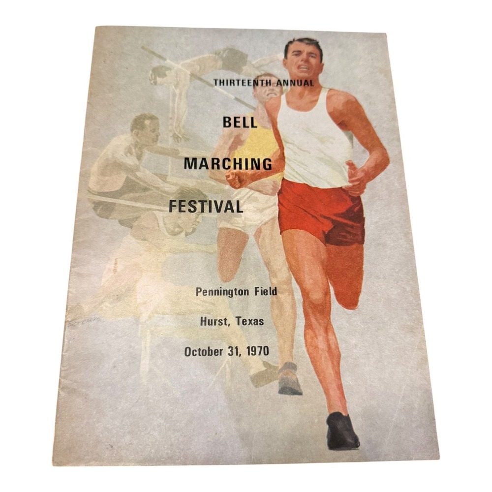 Vintage 1970 Bell Marching Festival Program Hurst Texas Pennington Field DFW